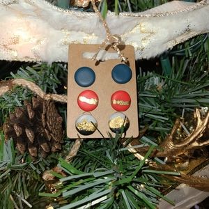 Clay Earrings Handmade Set of 3